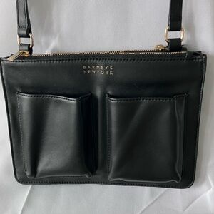VTG Barneys New York Marni Bandoleer Style Black Leather Crossbody Organizer New